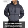 CQR Men’s Winter Fleece Pullover Hoodies, Thermal Long Sleeve Hooded Sweatshirt, Cotton-Blend Outdoor/Tactical Shirts(Fleece Ripstop Pannel Full-zip Charcoal)