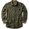 CQR Men’s 100% All Cotton Button Down Flannel Shirts, Long Sleeve Brushed Warm Soft Casual Outdoor Plaid Shirt(Corduroy Hunter Green)