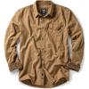 CQR Men’s 100% All Cotton Button Down Flannel Shirts, Long Sleeve Brushed Warm Soft Casual Outdoor Plaid Shirt(Corduroy Wheat Brown)