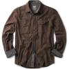 CQR Men’s 100% All Cotton Button Down Flannel Shirts, Long Sleeve Brushed Warm Soft Casual Outdoor Plaid Shirt(Solid Dark Brown)