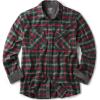 CQR Men’s 100% All Cotton Button Down Flannel Shirts, Long Sleeve Brushed Warm Soft Casual Outdoor Plaid Shirt(Stealth Holiday Mood)