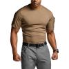 CQR Men’s Polo Shirt, Long Sleeve Tactical Shirts, Outdoor UPF 50+ Pique Shirt, Dry Fit Lightweight Golf Shirts(Frost Pro Crewneck Coyote)