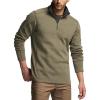 CQR Men’s Thermal Fleece Quarter Zip Sweater, Outdoor Lightweight Long Sleeve Pullover, Casual Mock Neck Polo Sweaters(Covert Oatmeal)