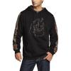 CQR Men’s Winter Fleece Pullover Hoodies, Thermal Long Sleeve Hooded Sweatshirt, Cotton-Blend Outdoor/Tactical Shirts(Fleece Camo Hoodie Black)