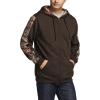 CQR Men’s Winter Fleece Pullover Hoodies, Thermal Long Sleeve Hooded Sweatshirt, Cotton-Blend Outdoor/Tactical Shirts(Fleece Full-zip Hoodie Brown)