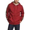 CQR Men’s Winter Fleece Pullover Hoodies, Thermal Long Sleeve Hooded Sweatshirt, Cotton-Blend Outdoor/Tactical Shirts(Fleece Full-zip Hoodie Red)