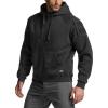 CQR Men’s Winter Fleece Pullover Hoodies, Thermal Long Sleeve Hooded Sweatshirt, Cotton-Blend Outdoor/Tactical Shirts(Fleece Tactical Full-zip Black)