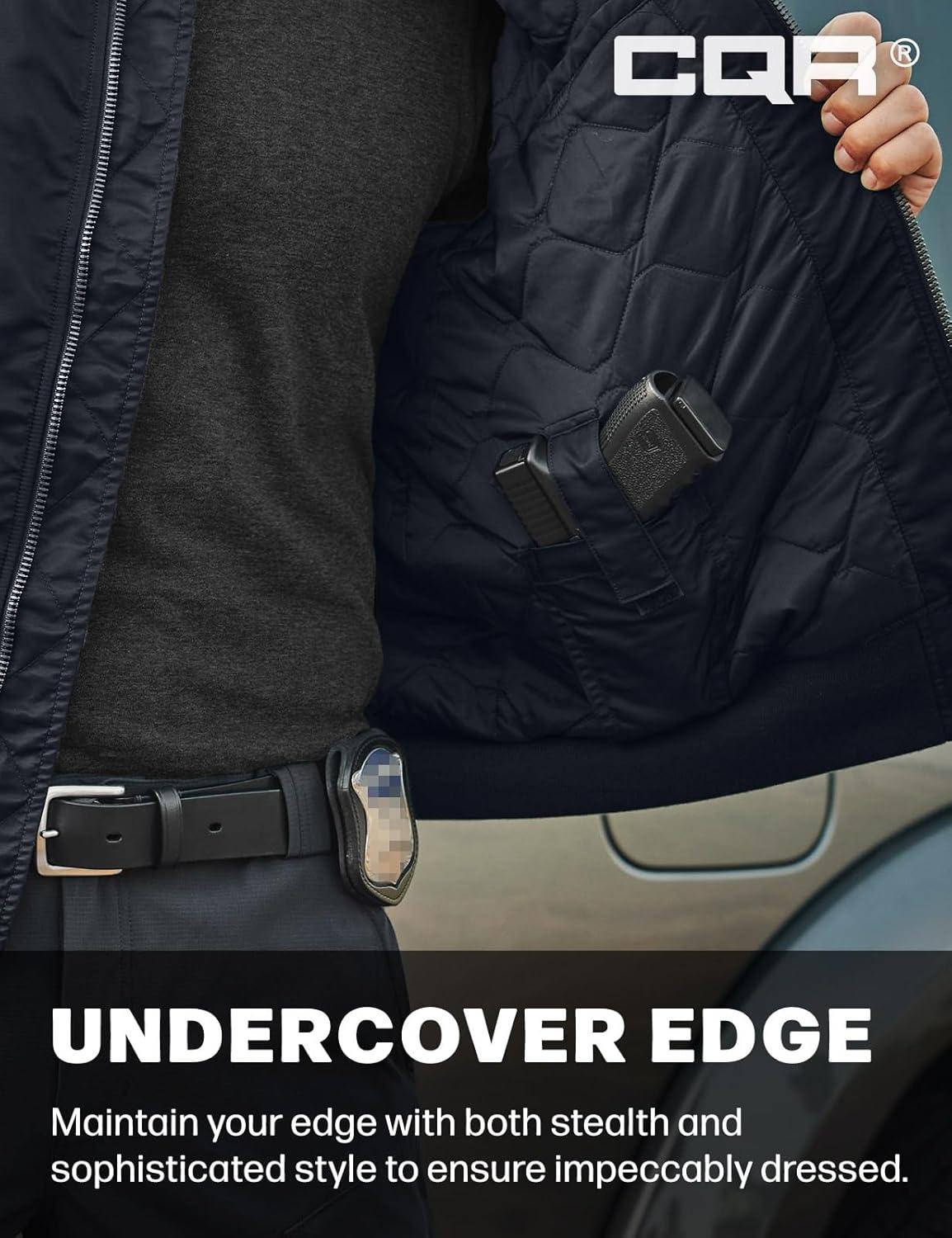 imageCQR Mens Casual Bomber Jacket Outdoor FallWinter ZipUp Windbreaker Water Resistant Padded MA1 Flight Jacket with PocketWatcher Operator Navy