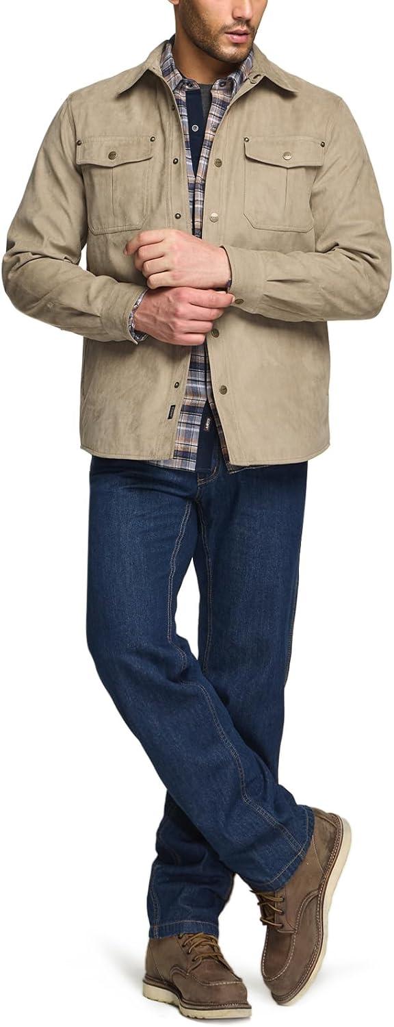 imageCQR Mens Flannel Lined Shirt Jackets Long Sleeved Rugged Plaid Cotton Brushed Suede Shirt JacketFlannel Lined Affogato