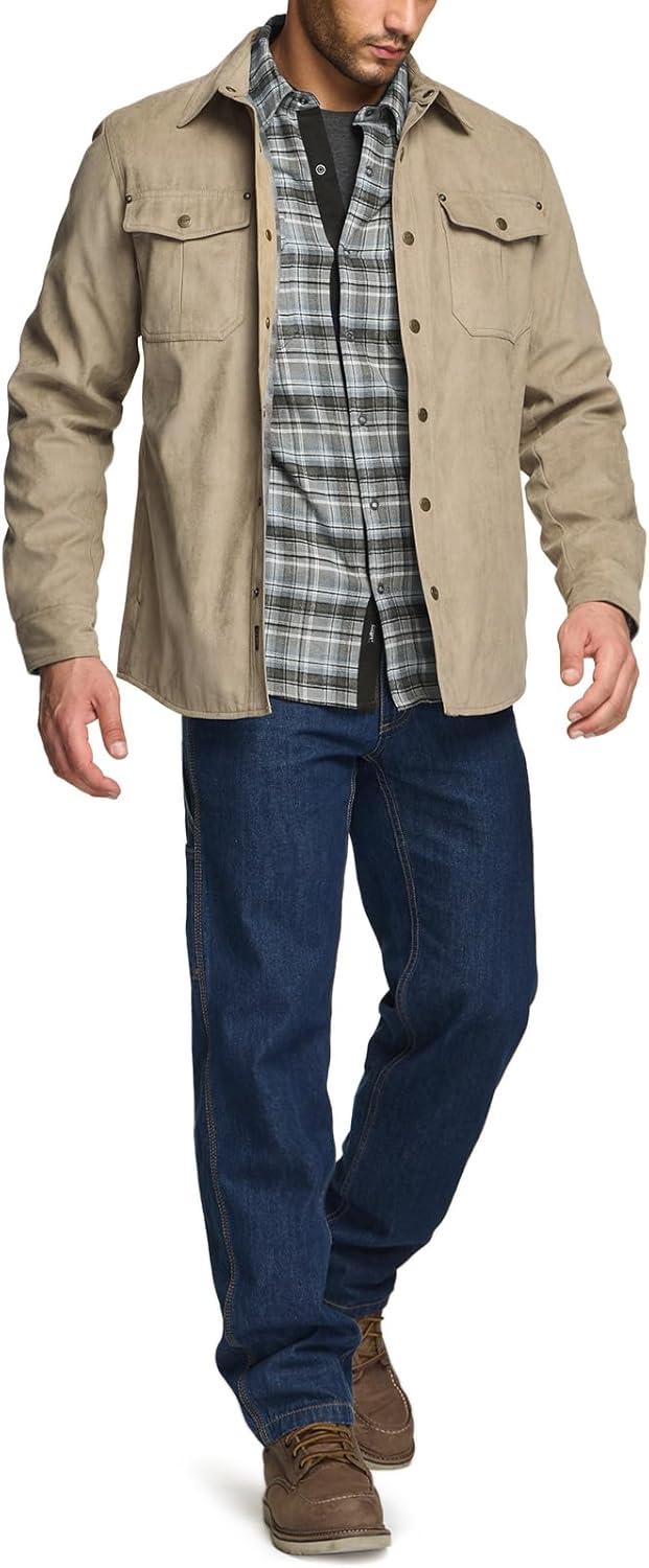 imageCQR Mens Flannel Lined Shirt Jackets Long Sleeved Rugged Plaid Cotton Brushed Suede Shirt JacketFlannel Lined Seashore