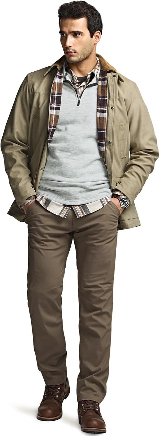 imageCQR Mens Flannel Lined Shirt Jackets Long Sleeved Rugged Plaid Cotton Brushed Suede Shirt JacketHuntsman Aged Barrel