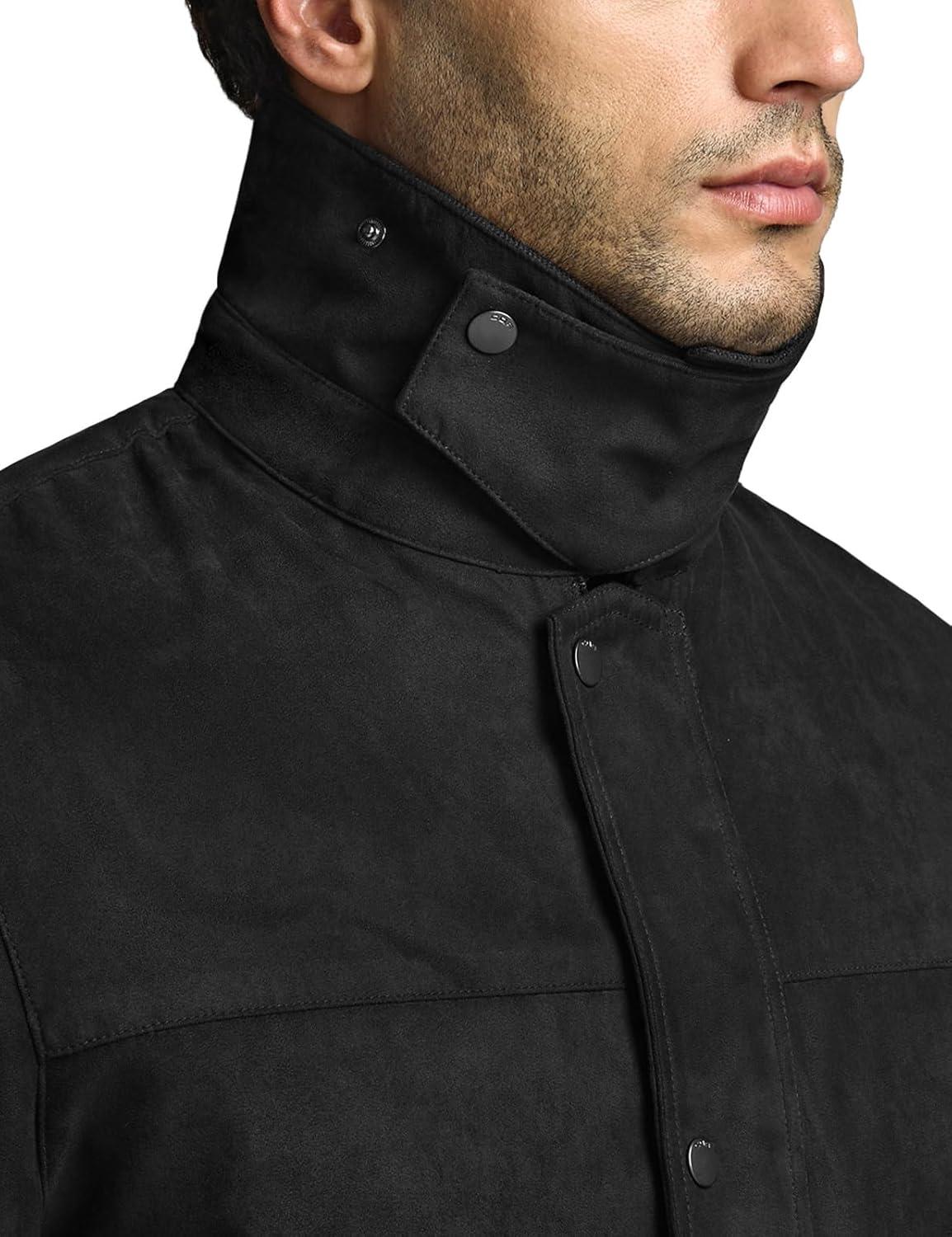 imageCQR Mens Flannel Lined Shirt Jackets Long Sleeved Rugged Plaid Cotton Brushed Suede Shirt JacketHuntsman Night Sky