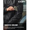 CQR Men’s Casual Bomber Jacket, Outdoor Fall/Winter Zip-Up Windbreaker, Water Resistant Padded MA-1 Flight Jacket with Pocket(Watcher Black)