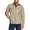 CQR Men’s Flannel Lined Shirt Jackets, Long Sleeved Rugged Plaid Cotton Brushed Suede Shirt Jacket(Flannel Lined Affogato)
