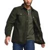 CQR Men’s Flannel Lined Shirt Jackets, Long Sleeved Rugged Plaid Cotton Brushed Suede Shirt Jacket(Flannel Lined Hickory Green)