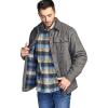 CQR Men’s Flannel Lined Shirt Jackets, Long Sleeved Rugged Plaid Cotton Brushed Suede Shirt Jacket(Flannel Lined New Shark Grey)