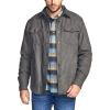CQR Men’s Flannel Lined Shirt Jackets, Long Sleeved Rugged Plaid Cotton Brushed Suede Shirt Jacket(Flannel Lined New Shark Grey)