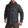 CQR Men’s Flannel Lined Shirt Jackets, Long Sleeved Rugged Plaid Cotton Brushed Suede Shirt Jacket(Stealth Night Sky)