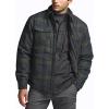 CQR Men’s Sherpa Lined Cotton Flannel Shirt Jacket, Long Sleeve Warm Winter Outdoor Plaid Button Up Jacket Coat with Pockets(Stealth Amazon Grey)