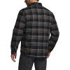 CQR Men’s Sherpa Lined Cotton Flannel Shirt Jacket, Long Sleeve Warm Winter Outdoor Plaid Button Up Jacket Coat with Pockets(Stealth Coal Miner)