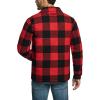 CQR Men’s Sherpa Lined Cotton Flannel Shirt Jacket, Long Sleeve Warm Winter Outdoor Plaid Button Up Jacket Coat with Pockets(Wool Jk Buffalo Red Plaid)