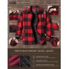 CQR Men’s Sherpa Lined Cotton Flannel Shirt Jacket, Long Sleeve Warm Winter Outdoor Plaid Button Up Jacket Coat with Pockets(Wool Jk Buffalo Red Plaid)