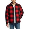 CQR Men’s Sherpa Lined Cotton Flannel Shirt Jacket, Long Sleeve Warm Winter Outdoor Plaid Button Up Jacket Coat with Pockets(Wool Jk Buffalo Red Plaid)