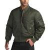 CQR Men’s Casual Bomber Jacket, Outdoor Fall/Winter Zip-Up Windbreaker, Water Resistant Padded MA-1 Flight Jacket with Pocket(Navigator Army Green)