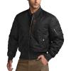 CQR Men’s Casual Bomber Jacket, Outdoor Fall/Winter Zip-Up Windbreaker, Water Resistant Padded MA-1 Flight Jacket with Pocket(Navigator Black)