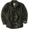 CQR Men’s Flannel Lined Shirt Jackets, Long Sleeved Rugged Plaid Cotton Brushed Suede Shirt Jacket(Flannel Lined Hickory Green)