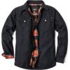 CQR Men’s Flannel Lined Shirt Jackets, Long Sleeved Rugged Plaid Cotton Brushed Suede Shirt Jacket(Flannel Lined Texas Black)