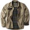 CQR Men’s Flannel Lined Shirt Jackets, Long Sleeved Rugged Plaid Cotton Brushed Suede Shirt Jacket(Stealth Dune Khaki & Amazon Grey)