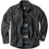 CQR Men’s Flannel Lined Shirt Jackets, Long Sleeved Rugged Plaid Cotton Brushed Suede Shirt Jacket(Stealth Night Sky)