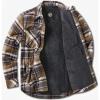 CQR Men’s Sherpa Lined Cotton Flannel Shirt Jacket, Long Sleeve Warm Winter Outdoor Plaid Button Up Jacket Coat with Pockets(Stealth Aged Barrel)