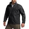 CQR Men’s Water Resistant Tactical Softshell Jacket, Fleece Lined High Neck Full Zip, Wind Rain Hiking Hunting Winter Outdoor(Operator X Black)