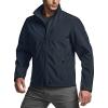 CQR Men’s Water Resistant Tactical Softshell Jacket, Fleece Lined High Neck Full Zip, Wind Rain Hiking Hunting Winter Outdoor(Urban Stealth Operator Navy)