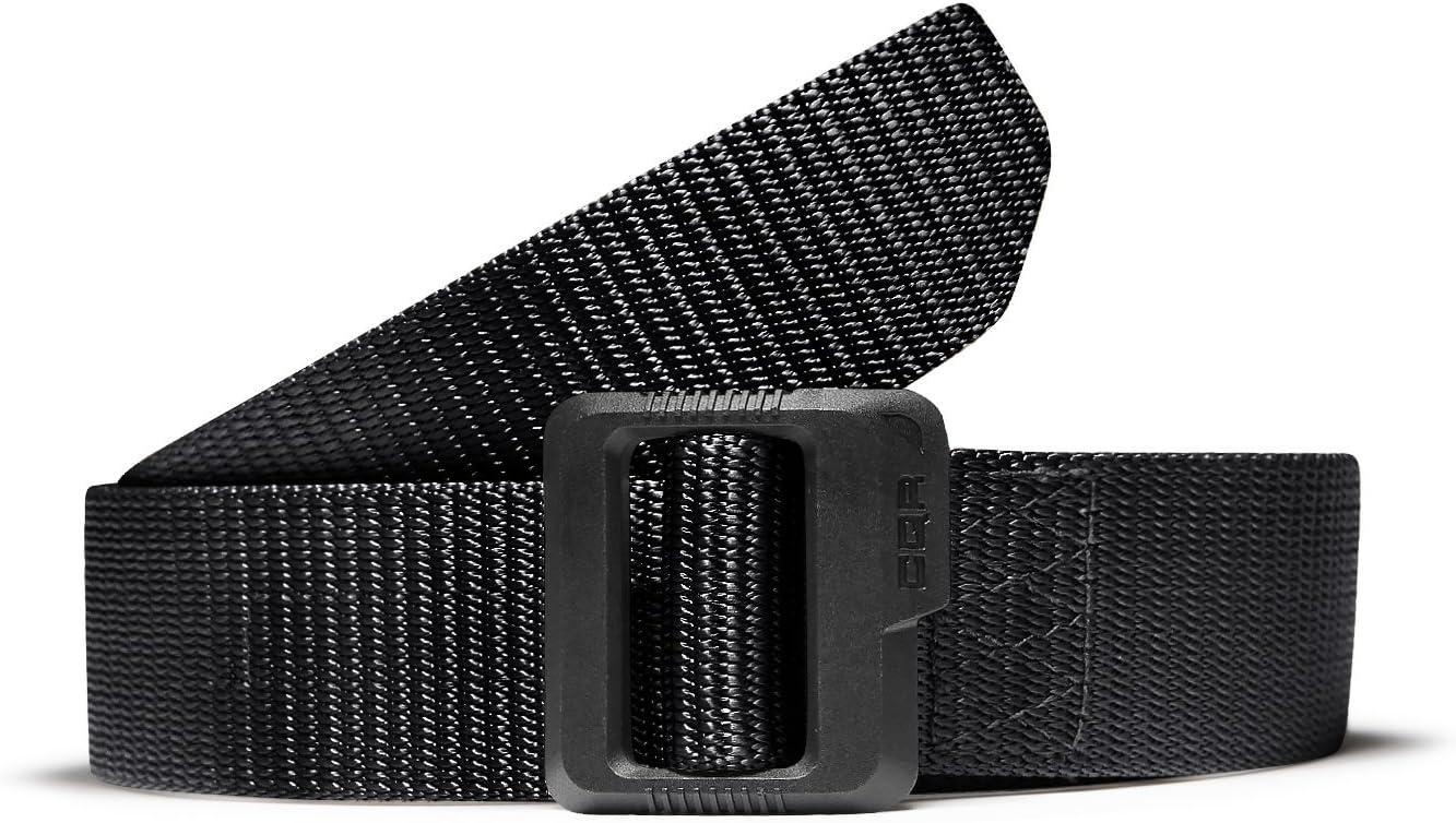 imageCQR Tactical Belt Military Style Heavy Duty Belt Webbing EDC QuickRelease Buckle2pack Flex Poly Black Black