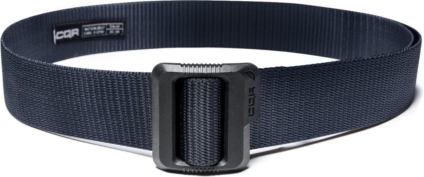 imageCQR Tactical Belt Military Style Heavy Duty Belt Webbing EDC QuickRelease BuckleFlex Poly Police Navy