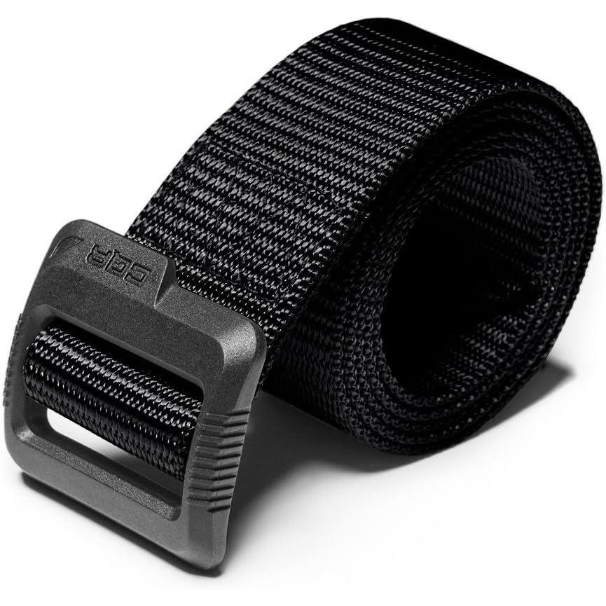 imageCQR Tactical Belt Military Style Heavy Duty Belt Webbing EDC QuickRelease BuckleFlex Poly Black
