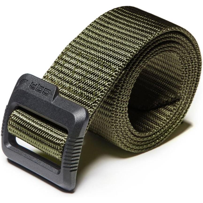 imageCQR Tactical Belt Military Style Heavy Duty Belt Webbing EDC QuickRelease BuckleFlex Poly Green
