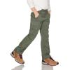 CQR Kids Youth Hiking Cargo Pants, UPF 50+ Quick Dry Convertible Zip Off Pants, Outdoor Camping Pants(Convertible Olive)