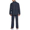 CQR Men’s 100% Cotton Plaid Flannel Pajama Set, Brushed Soft Lounge & Sleep PJ Top & Bottom with Pockets(Top & Bottom Set Navy Blue Plaid)