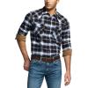CQR Men’s 100% Cotton Plaid Flannel Shirt, Long Sleeve Shirt Jackets, Casual Outdoor Jacket with Pockets(Regular Fit Ebony Black)