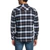CQR Men’s 100% Cotton Plaid Flannel Shirt, Long Sleeve Shirt Jackets, Casual Outdoor Jacket with Pockets(Regular Fit Ebony Black)