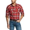 CQR Men’s 100% Cotton Plaid Flannel Shirt, Long Sleeve Shirt Jackets, Casual Outdoor Jacket with Pockets(Regular Fit Welcome Red)