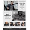 CQR Men’s 100% Cotton Plaid Flannel Shirt, Long Sleeve Shirt Jackets, Casual Outdoor Jacket with Pockets(Slim Fit Charred Land)