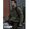 CQR Men’s Winter Fleece Pullover Hoodies, Thermal Long Sleeve Hooded Sweatshirt, Cotton-Blend Outdoor/Tactical Shirts(Fleece Ripstop Pannel Full-zip Olive)