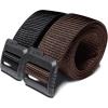 CQR Tactical Belt, Military Style Heavy Duty Belt, Webbing EDC Quick-Release Buckle(2pack Flex Poly Black/ Brown)