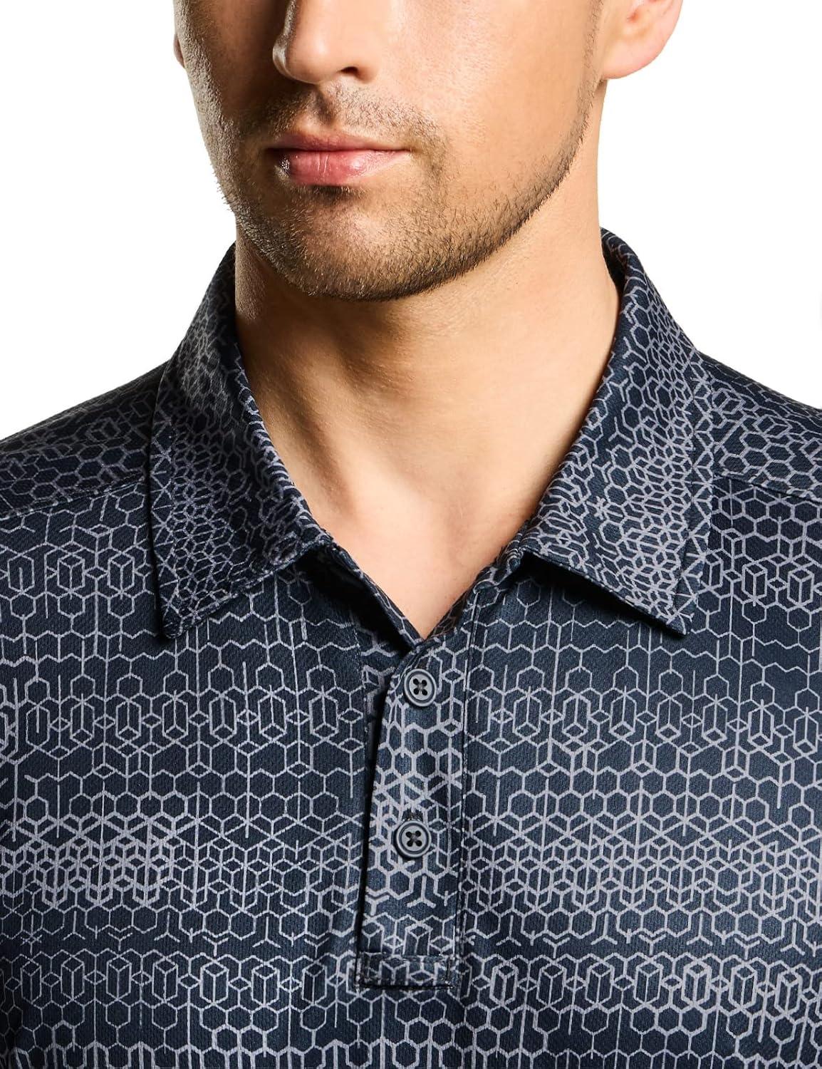 imageCQR Mens Polo Shirts Tactical Short Sleeve Golf Performance Shirts Lightweight Dry Fit UPF 50 PiqueFrost Essential Scale Charcoal