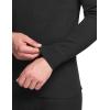 CQR Men’s Long Sleeve Thermal Underwear Tops, Midweight Waffle Shirt, Winter Cold Weather Thermal Shirts(1 Piece of Top Black)